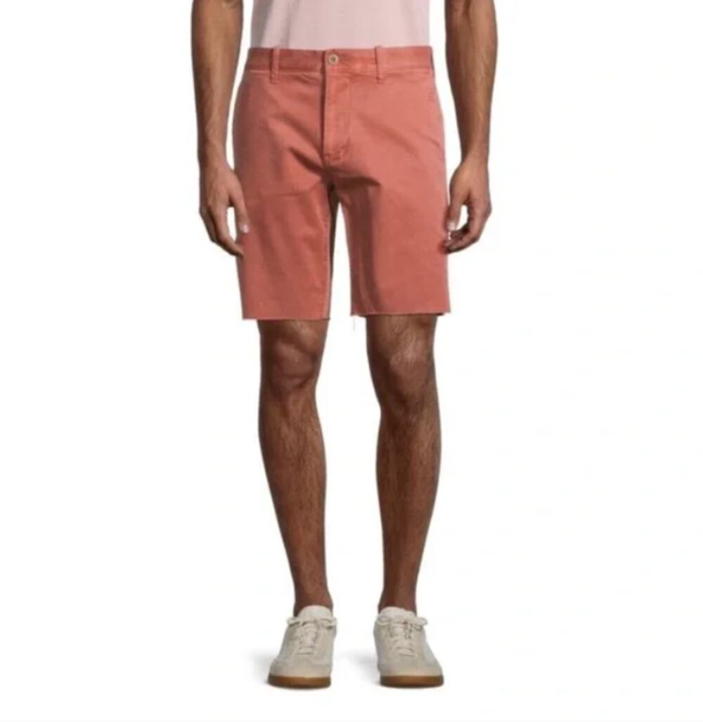 Madewell Men's 9" Light Wash Red Chino Shorts: Raw-Hemmed Edition Sz 28